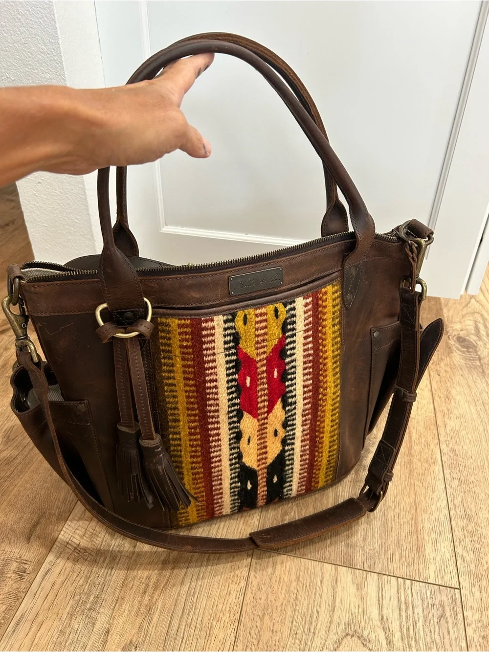 Nena & Co convertible day bag leather large tote/backpack
